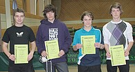 Nico Braun, Paul Dauerer, Nico Pfrenzimger und Christoph Blattmeier belegen in der Jungenklasse die Ränge 1 – 4. Foto: hjb