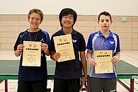 Siegerfoto Schüler A: v. l. Alexander Alsheimer (2.), Xiao Cheng Ma (1.), Lukas Grötsch (3.)